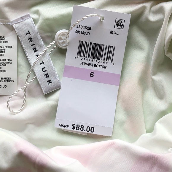 Trina Turk La Palma Ruffled Bandeau High And Waist Bikini Both Size 6 - Picture 8 of 15